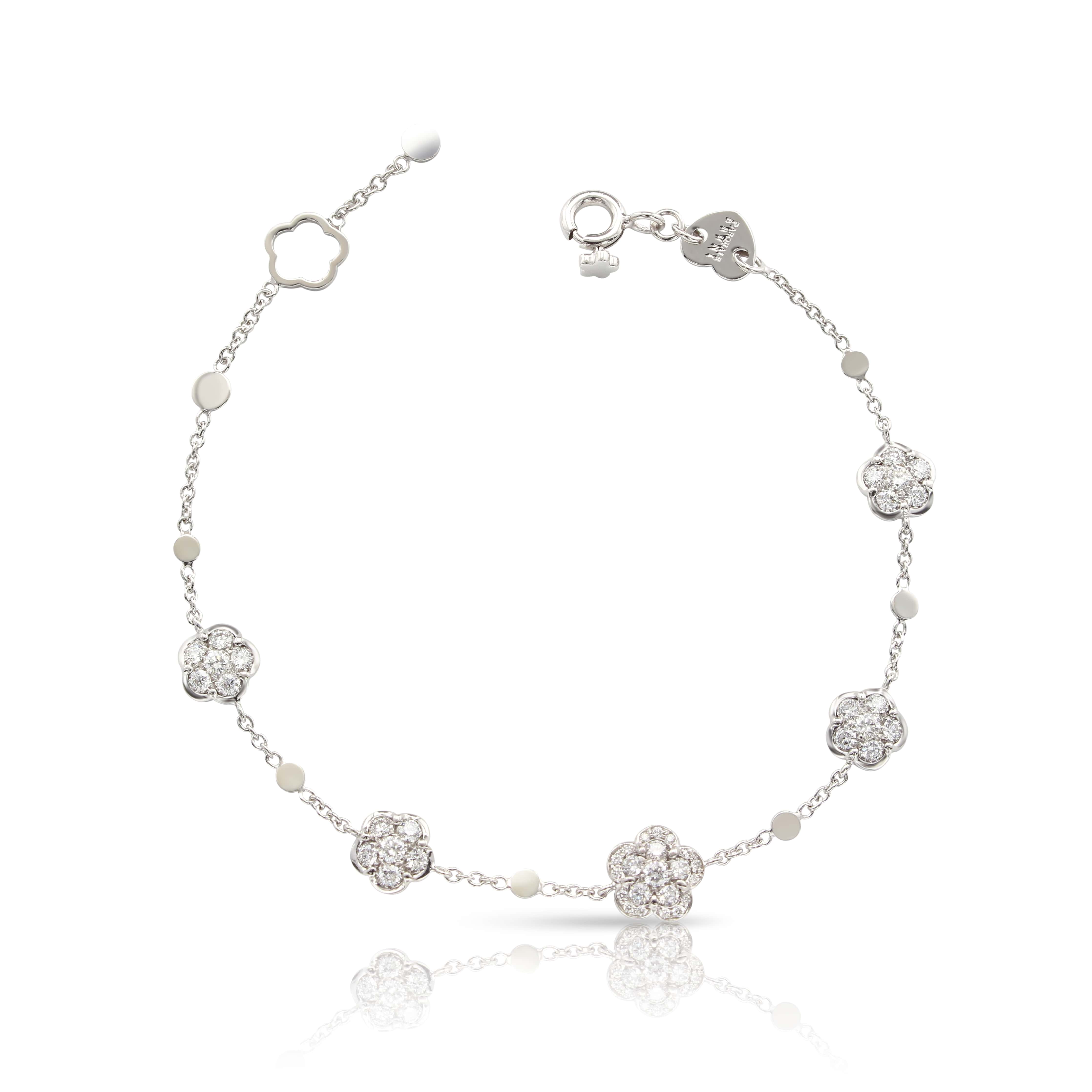 PASQUALE  BRUNI 18K WHITE GOLD FIGLIA DEI FIORI BRACELET WITH DIAMONDS. 